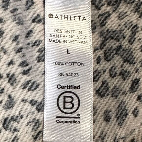 Athleta Organic Daily Cheetah Print Crew Neck Tee Shirt - Picture 5 of 7